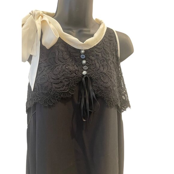 TRICOT Chic Italian womens silk mini dress size 10 black / white - Picture 10 of 15